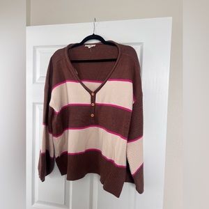 Vici Dolls Scoop Neck Striped Sweater